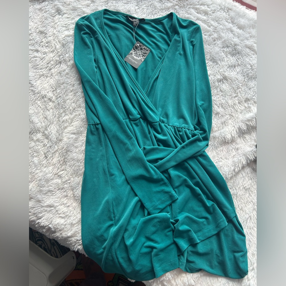 Long sleeve Turquoise Dress